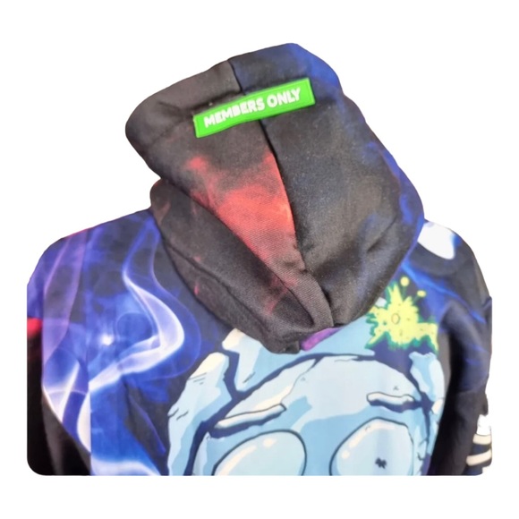 MEMBERS ONLY x Rick And Morty Print pullover hoodie size small new - Picture 4 of 8